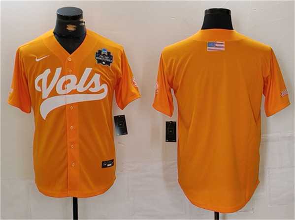 Mens Tennessee Volunteers Orange With Patch Stitched Jersey